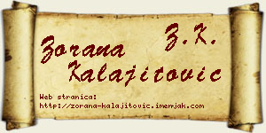 Zorana Kalajitović vizit kartica